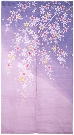 Japanese Noren Curtain Long Door Tapestry Floral Lilac Sakura Fabric Curtain
