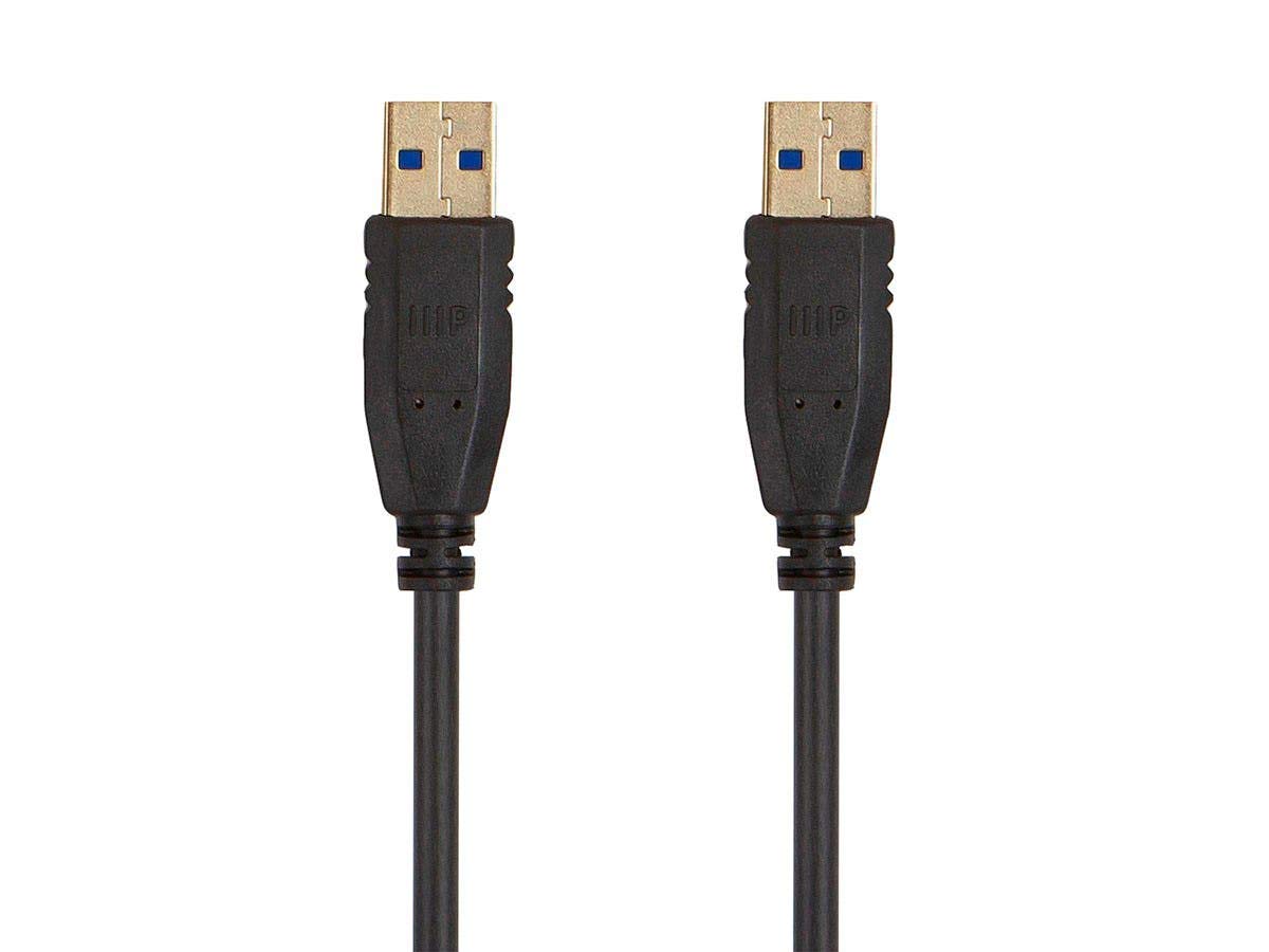 Monoprice USB 3.0 Type-A to Type-A Cable - 1.5 Feet - Black, for Data Transfer, Modems, Printers, Hard Drive Enclosures - Select Series