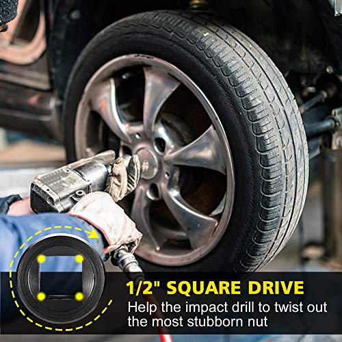 Topec Twist Socket Set Lug Nut Remover Extractor Tool - 5 Piece Metric Bolt and Lug Nut Extractor Socket Tools - Thumbnail 6