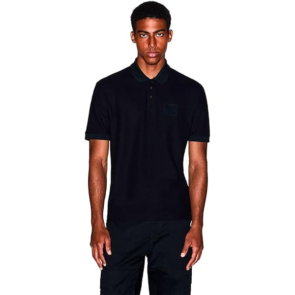 Armani Exchange AX Logo Zipper Polo Black XS at Amazon Men's