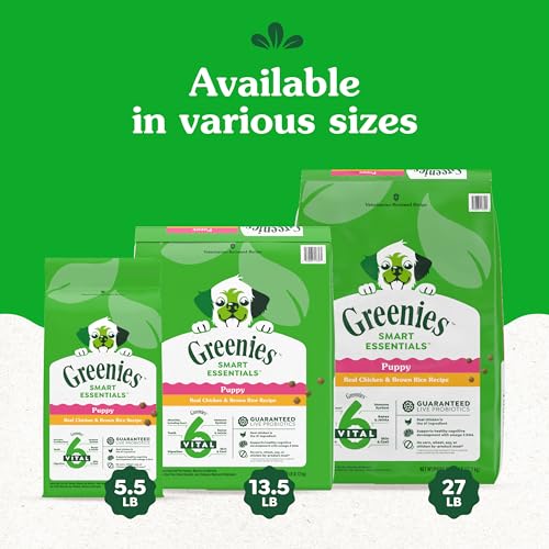GREENIES SMART ESSENTIALS PUPPY HIGH PROTEIN DRY DOG FOOD REAL CHICKEN & BROWN RICE RECIPE, 5.5 LB. BAG