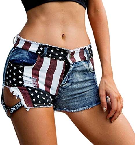 perfectCOCO Summer American Flag Hot Shorts Women Sexy High Waist Hole Pockets Mini Denim Jeans…