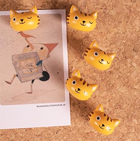 Amazon かわいい木製プッシュピン5個セット コルクボード用 立体 漫画 飾り画鋲 イエロー 画びょう ピン 文房具 オフィス用品