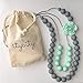 Baby Teething Necklace for Mom, Silicone Teething Beads, BPA Free (Gray/Mint)
