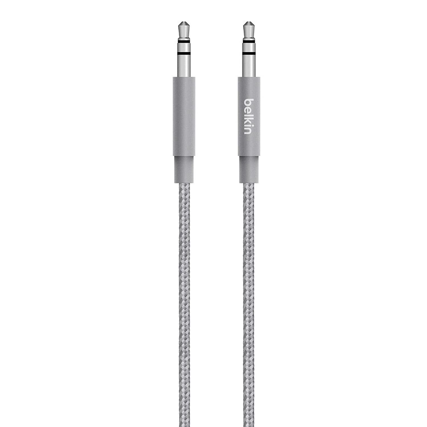 Belkin Premium 3.5 mm Braided Tangle Free Aux Cable with Aluminuim Connectors - Grey โ image 1