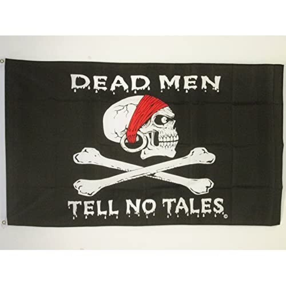 AZ FLAG - Pirate Dead Men Tell No Tells Flag - 3x5 Ft - 100D Polyester Pirates Banner with Two Metal Grommets - Fade Resistant - Vivid Colors - 3' x 5' Feet - 150x90 Cm