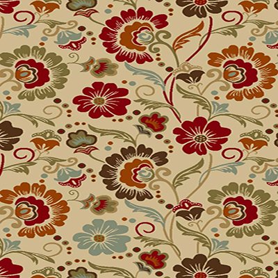 Maxy Home Hamam Floral Ivory 18" x 31" Rubber Backed Door Mat