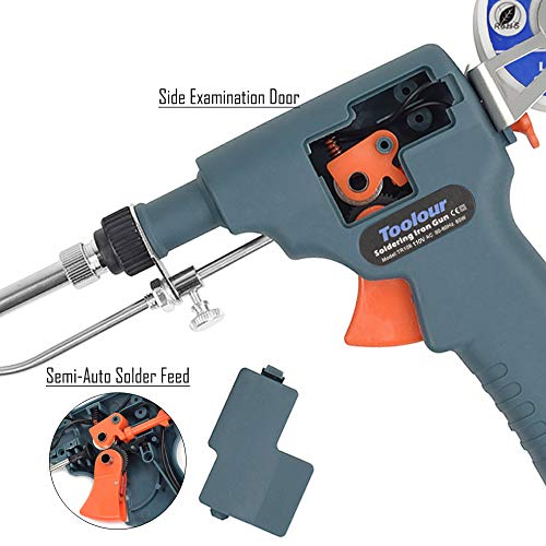 6in1 Soldering Gun Toolour Solder Gun Kit, 60W Temp Adjustable Solder Iron Gun, Automatic Hand