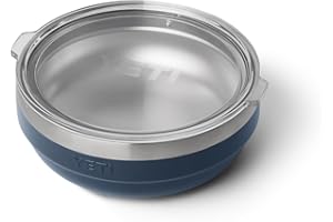 YETI Rambler Low Bowl, Vacuum Insulated, Stackable and Nestable Stainless Steel Bowl with Lid, 0.7 Quart, Navy