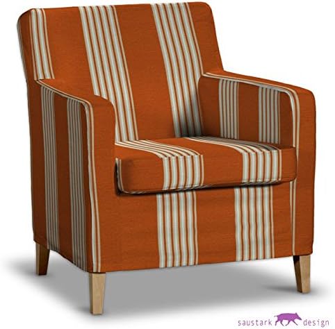 Saustark Design Stockholm Cover For Ikea Karlstad Armchair Small Striped Orange Amazon Co Uk Kitchen Home