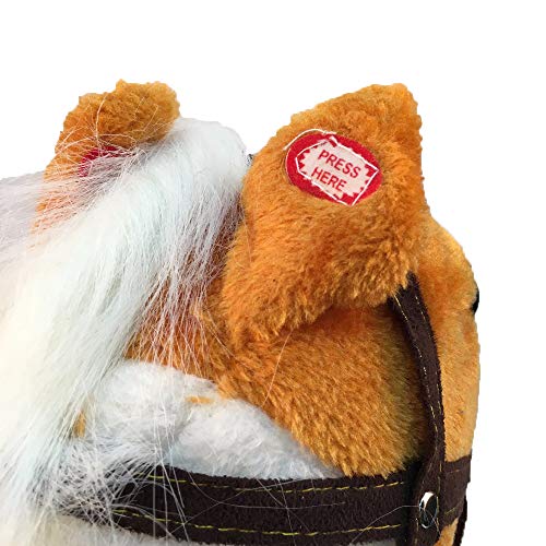 Happy Walk Plush Toy Rocking Horse Pony with Realistic Sounds Cowboy Rocking Horse for Age 3-8