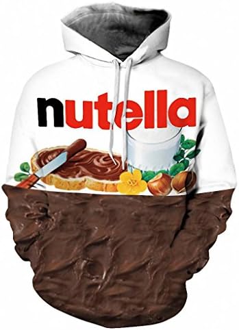 Chocolate Sauce Digital Print Hooded Sweater Large Baseball Baseball Couple Men &amp; Women Hoodies , as shown , s/m