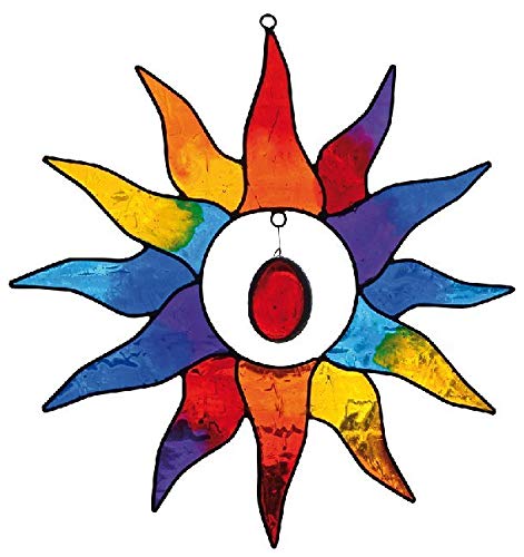 Rainbow Colour Sun Suncatcher with Bead