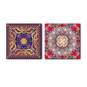2 Panel Square Abstract Floral Patterns x 2 Panels