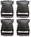 Plastic Buckles 2 Inch (pack of 4)- Quick Side Release Buckle Clips for Luggage Straps, Pet Collar, Backpack Repairing - One Adjustable End, Black, by Beaulegan
