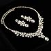 FAYBOX Glamorous Crystal Rhinestone Beading Necklace Earrings Wedding Jewelry Sets