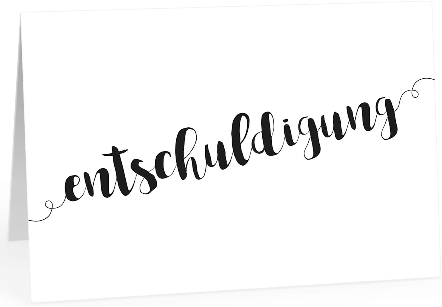 Große XXL (A4) Klappkarte mit Umschlag/Entschuldigung schicke Schrift/Sorry/Entschuldigung Große XXL (A4) Klappkarte mit Umschlag/Entschuldigung schicke Schrift/Sorry/Entschuldigung