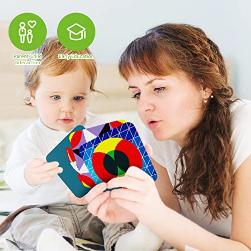 KMUYSL High Contrast Baby Flash Cards, Black White Colorful Flashcards