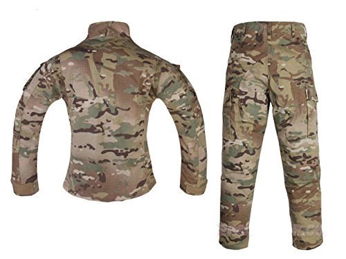 ATAIRSOFT Tactical Airsoft Kids Children BDU Hunting Combat Costume Uniform Shirt & Pants Suit Multicam MC (7Y) - Thumbnail 3