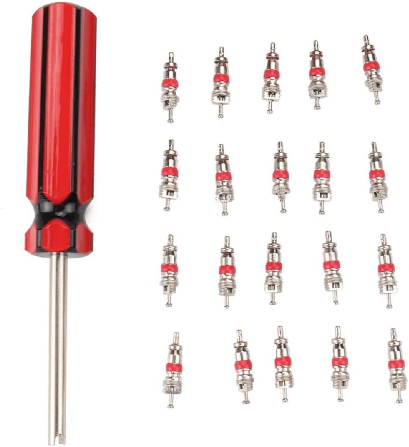 YICANG 20Pcs Valve Cores with Single Head Valve Removers Red Repair Tool for Car Bicycle Motorcycle