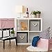 EZOWare Large Storage Boxes [2-Pack] Large Linen Fabric Foldable Storage Cubes Bin Box Containers with Lid and Handles for Nursery, Children, Closet, Bedroom, Living Room - Pink