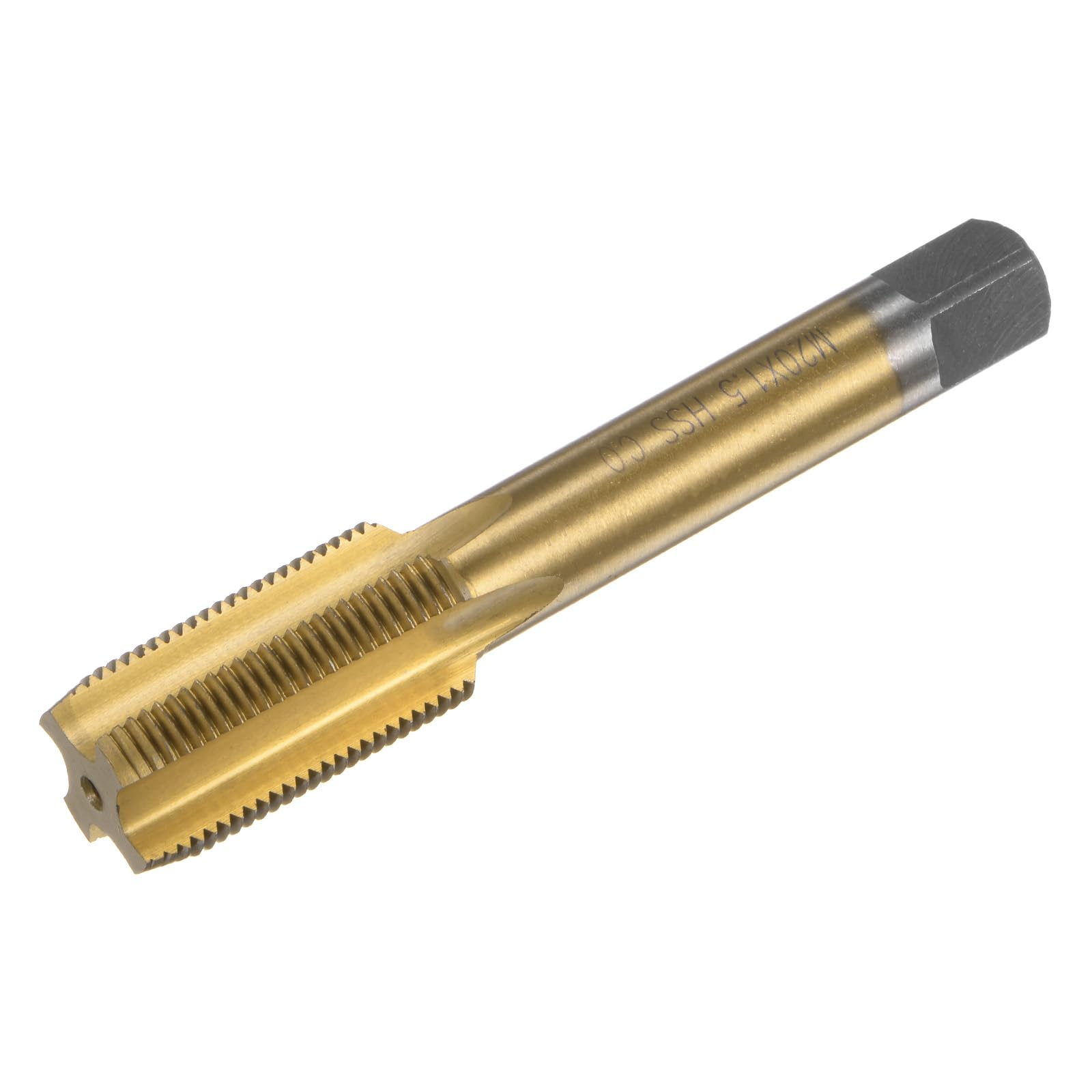 uxcell Metric Thread Tap M20 x 1.5 H2 Titanium Coated HSS-CO (M35 High Speed Steel) Straight Flutes Machine Screw Tap Threading Tapping Repair Tool