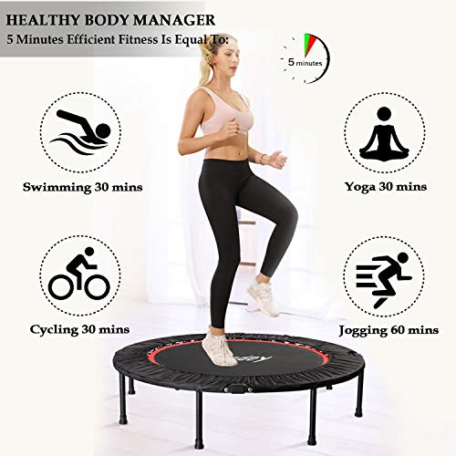 Vsadey Foldable Mini Trampoline 40 Inch, Indoor Fitness Trampoline