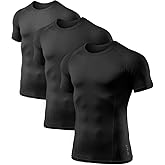ATHLIO Men's Cool Dry Short Sleeve Compression Shirts, Sports Baselayer T-Shirts Tops, Athletic Workout Shirt