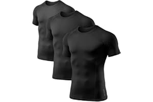 ATHLIO Men's Cool Dry Short Sleeve Compression Shirts, Sports Baselayer T-Shirts Tops, Athletic Workout Shirt