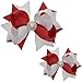 LCLHB Boutique Two-tone Stacked bows Barrette for Newborn Kids Teens Set of 20