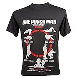 Lectro Men's One Punch Man Workout Training Saitama Funny T-Shirt Dark Grey Large