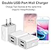 USB Wall Charger 2.1A Dual USB Charger Adapter Quick Charger for iPhone X 8/7/6 Plus SE/5S/4S,iPad, iPod, Samsung Galaxy S7/S6/S5 Edge, LG, HTC, Huawei, Moto, Kindle and More (White)