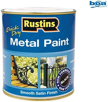 Rustins - Quick Dry Metal Paint Smooth Satin Black 500ml