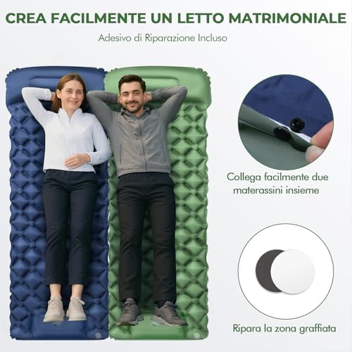 Materassino da Campeggio,195*60CM Materassino Autogonfiante