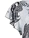 Bebonnie Womens Casual Summer Ruffle Sleeve V Neck Loose Fit Chiffon Blouse Tops (Large, Black Grey)