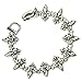 DianaL Boutique Silver Tone Fleur De Lis Magnetic Flip Over Clasp Bracelet