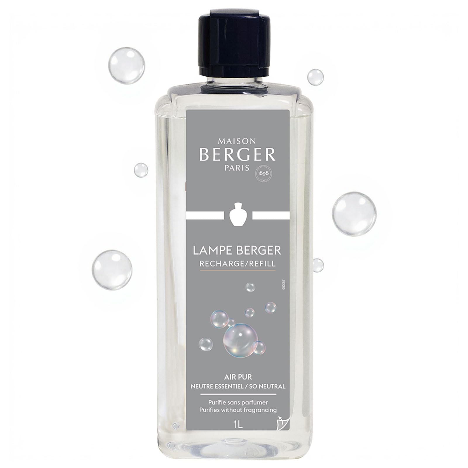MAISON BERGER Air Pur So Neutral Lamp Berger Fragrance Refill, 1 Liter – 2-in-1 Catalytic System, Neutralizes Odours Then Diffuses Fragrance, Fragrance-Free Atmosphere