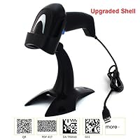 KKMO Automatic Sensor 1D/2D/QR/PDF417/Data Matrix Imaging USB Barcode Scanner CCD Bar Code Reader for Mobile Payment Computer Screen + Stand Holder