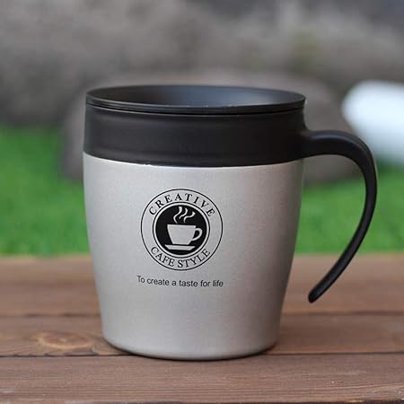 Jiadi Thermos Koffie Mok Rvs Handvat Thermos Koffie Mok Bussiness Mannen Thee Draagbare Thermo Beker Zilver Amazon Nl