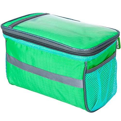 TINTON LIFE Waterproof Bicycle Handlebar Bag with Transparent Pouch and Adjustable Strap High-Capacity Cycling Front Pack (Green)
