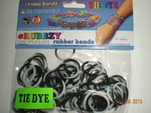 Rubbzy Black and White Tie Dye Loose Rubber Bands