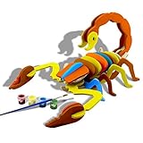 3D Wooden DIY Jigsaw Puzzle Handmade Assemble Animal Model Toys Kits with Painting Tools for Kids and Adults