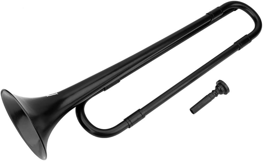 Alomejor Trumpet B Flat Bugle Cavalry Trumpet Environmentally Friendly Plastic with Mouthpiece for School Band Cavalry Miltary Orchestra(Black): Sports & Outdoors