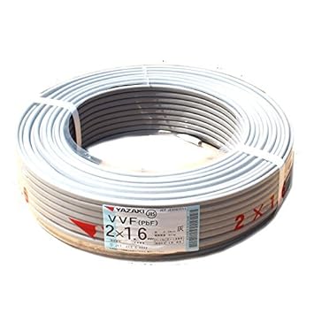 【クリックで詳細表示】矢崎 VVFケーブル 1.6mm＆times；2芯 100m巻 (灰色) VVF1.6mm＆times；2C＆times；100m YAZAKI