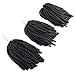 Fluffy Spring Twist Crochet Hair 8 inch Spring Twist Crochet Braids Hair Extensions 3 Pack Black Synthetic Crochet Braids (1B)