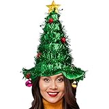Simply Genius Christmas Tree Hat: Christmas Hat for Party Supplies, Christmas Costumes for Adults and Kids Green