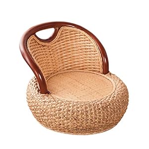 Duan hai rong DHR-Back Seat Cushions Floor Meditation Seat,Japanese Tatami Legless Rattan Chair with Back,Handcrafted Pad Knitted Seat Cushion for Zen Meditation/Seminars/Reading/TV Watching/Gaming