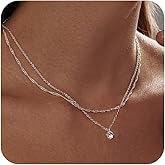 HERIER Diamond Pendant Necklace for Women, Dainty Gold Necklace 18k Gold Plated Paperclip Choker Necklaces Cute Open Oval Necklaces Simple Gold Necklace Jewelry Gifts for Women Trendy