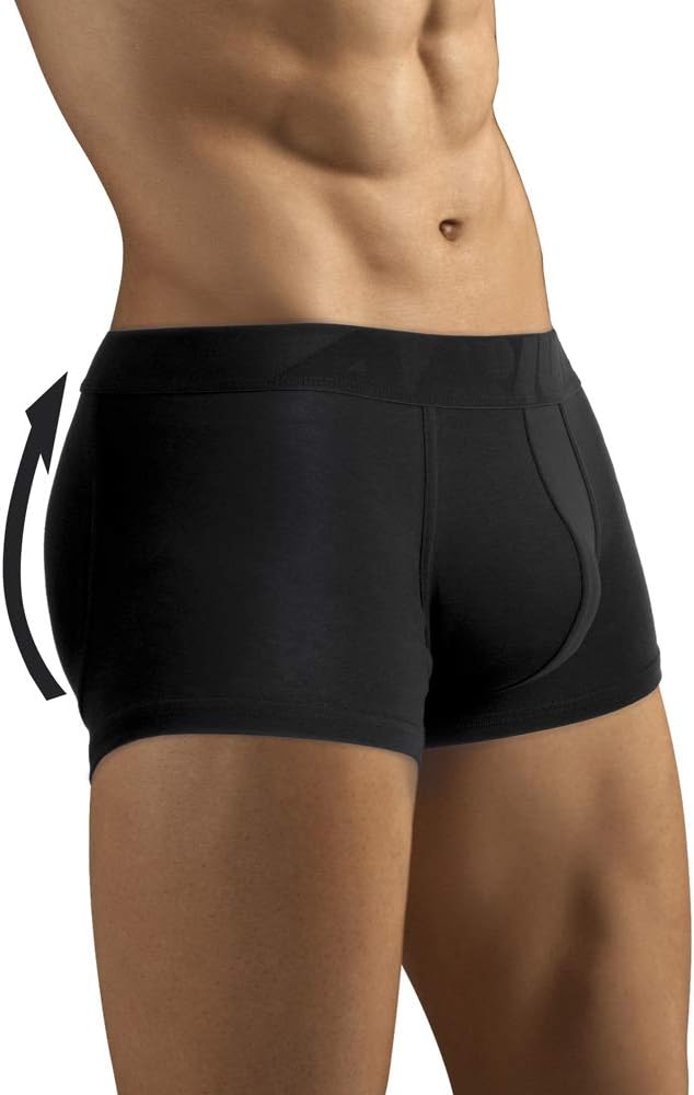 ARIUS Men's Boxer Padded Underwear - Boxer Underpants with Back Filling to Increase The Volume and Size of Glutes - Men’s Padded Buttocks - Men's Shapewear - Men's Butt-Enhancing Padded Trunk