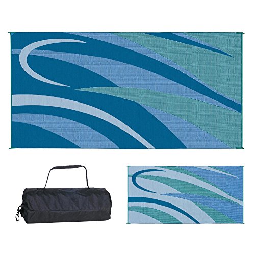 Ming's Mark Stylish Camping GB3 Blue/Green 8-Feet x 16-Feet Graphic Mat
